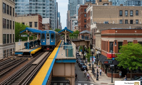wicker park blue line Chicago urban transit - wicker park blue line