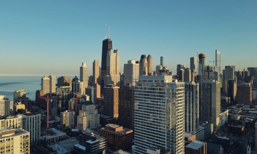 Chicago upscale apartment amenities luxury high-rise skyline