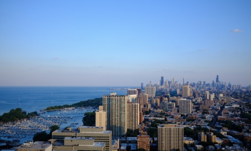 Chicago skyline and Lake Michigan - apartments for rent chicago