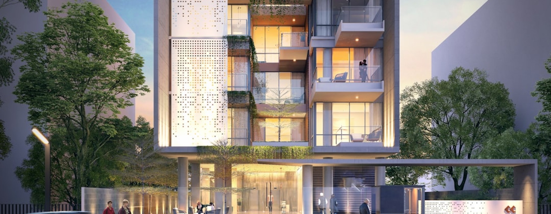 luxury apartments modern high-rise exterior