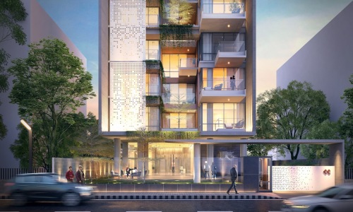 luxury apartments modern high-rise exterior
